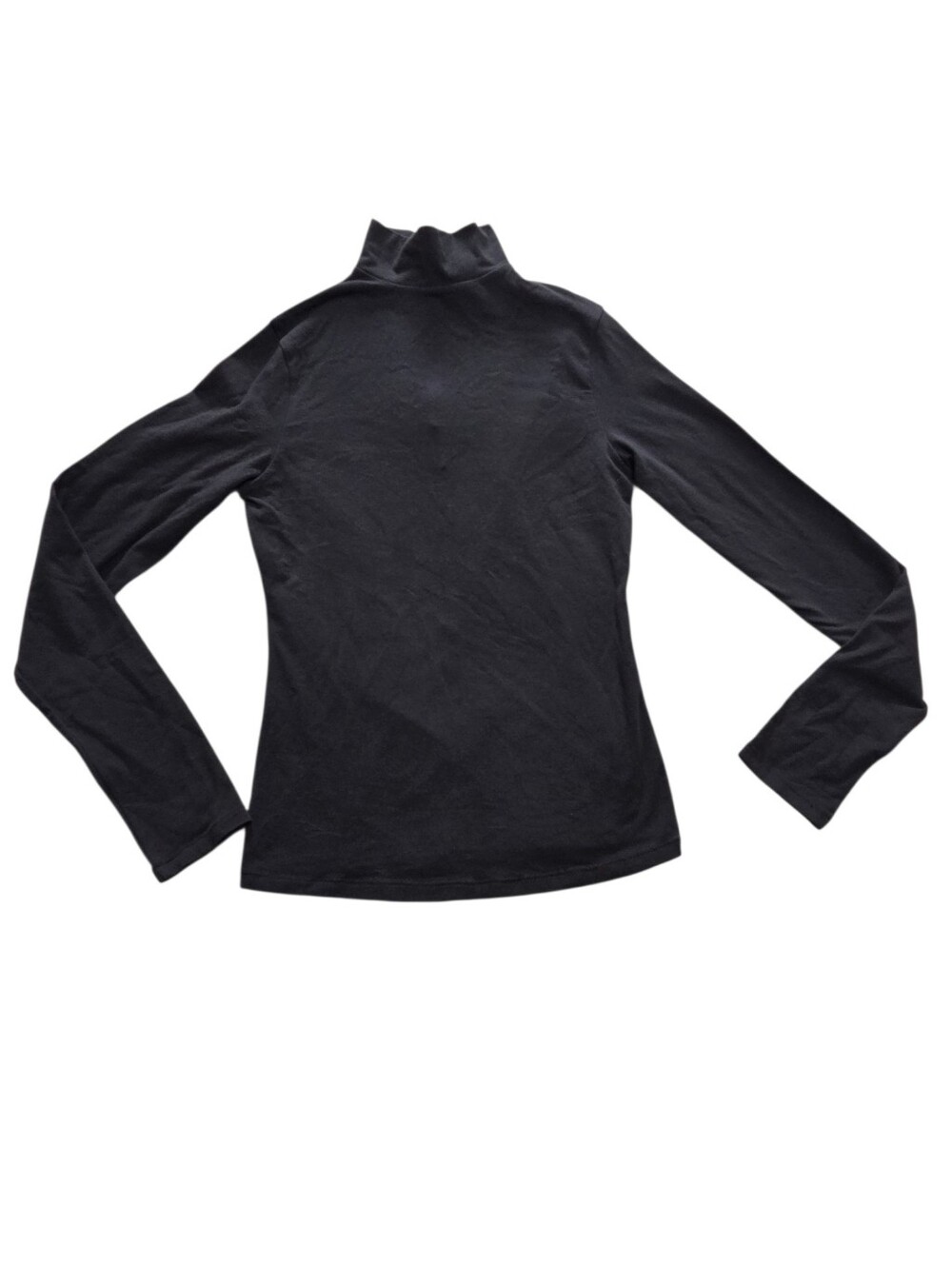 Skims Cotton Jersey Turtleneck Top Shirt Soot Black Large NWT